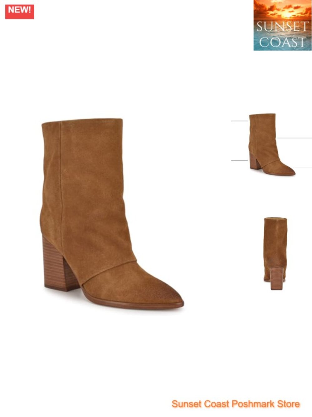 Nine West Chaye Suede Ankle Bootie Casual Pointed Toe